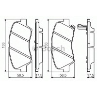 Комплект гальмівних колодок, дискове гальмо BOSCH 0 986 494 563