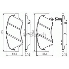 Комплект гальмівних колодок, дискове гальмо BOSCH 0 986 494 563