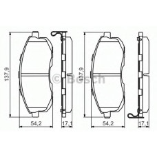 Комплект гальмівних колодок, дискове гальмо BOSCH 0 986 494 572