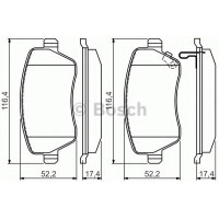 Комплект гальмівних колодок, дискове гальмо BOSCH 0 986 494 573