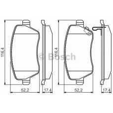Комплект гальмівних колодок, дискове гальмо BOSCH 0 986 494 573