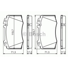 Комплект гальмівних колодок, дискове гальмо BOSCH 0 986 494 576