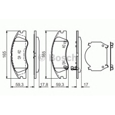 Комплект гальмівних колодок, дискове гальмо BOSCH 0 986 494 577