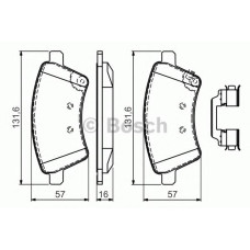 Комплект гальмівних колодок, дискове гальмо BOSCH 0 986 494 584