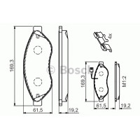 Комплект гальмівних колодок, дискове гальмо BOSCH 0 986 494 591