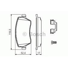 Комплект гальмівних колодок, дискове гальмо BOSCH 0 986 494 592
