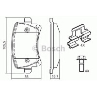 Комплект гальмівних колодок, дискове гальмо BOSCH 0 986 494 595