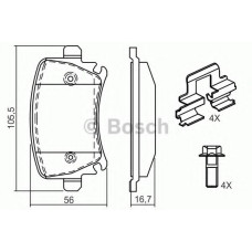 Комплект гальмівних колодок, дискове гальмо BOSCH 0 986 494 595