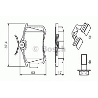 Комплект гальмівних колодок, дискове гальмо BOSCH 0 986 494 596