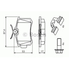 Комплект гальмівних колодок, дискове гальмо BOSCH 0 986 494 596