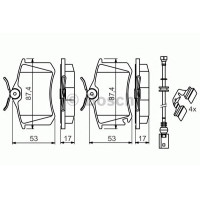 Комплект гальмівних колодок, дискове гальмо BOSCH 0 986 494 598