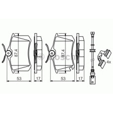 Комплект гальмівних колодок, дискове гальмо BOSCH 0 986 494 598
