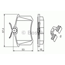 Комплект гальмівних колодок, дискове гальмо BOSCH 0 986 494 600