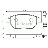 Комплект гальмівних колодок, дискове гальмо BOSCH 0 986 494 602