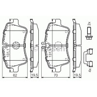Комплект гальмівних колодок, дискове гальмо BOSCH 0 986 494 607