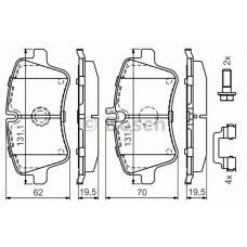 Комплект гальмівних колодок, дискове гальмо BOSCH 0 986 494 607