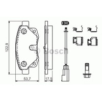 Комплект гальмівних колодок, дискове гальмо BOSCH 0 986 494 614