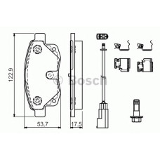 Комплект гальмівних колодок, дискове гальмо BOSCH 0 986 494 614