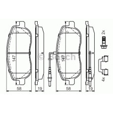 Комплект гальмівних колодок, дискове гальмо BOSCH 0 986 494 615