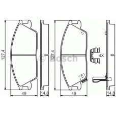 Комплект гальмівних колодок, дискове гальмо BOSCH 0 986 494 620