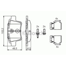 Комплект гальмівних колодок, дискове гальмо BOSCH 0 986 494 622