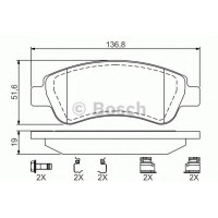 Комплект гальмівних колодок, дискове гальмо BOSCH 0 986 494 623