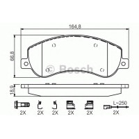Комплект гальмівних колодок, дискове гальмо BOSCH 0 986 494 624