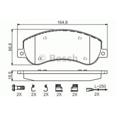 Комплект гальмівних колодок, дискове гальмо BOSCH 0 986 494 624