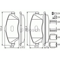 Комплект гальмівних колодок, дискове гальмо BOSCH 0 986 494 625
