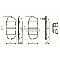 Комплект гальмівних колодок, дискове гальмо BOSCH 0 986 494 627
