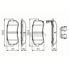 Комплект гальмівних колодок, дискове гальмо BOSCH 0 986 494 627