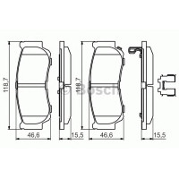 Комплект гальмівних колодок, дискове гальмо BOSCH 0 986 494 628