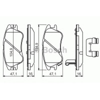 Комплект гальмівних колодок, дискове гальмо BOSCH 0 986 494 630