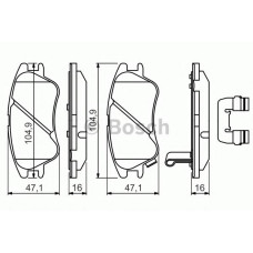Комплект гальмівних колодок, дискове гальмо BOSCH 0 986 494 630