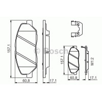 Комплект гальмівних колодок, дискове гальмо BOSCH 0 986 494 631