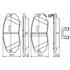 Комплект гальмівних колодок, дискове гальмо BOSCH 0 986 494 632