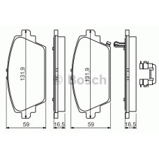 Комплект гальмівних колодок, дискове гальмо BOSCH 0 986 494 633