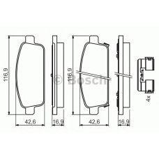 Комплект гальмівних колодок, дискове гальмо BOSCH 0 986 494 634