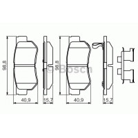 Комплект гальмівних колодок, дискове гальмо BOSCH 0 986 494 635