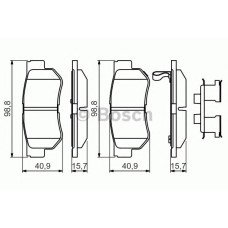 Комплект гальмівних колодок, дискове гальмо BOSCH 0 986 494 635