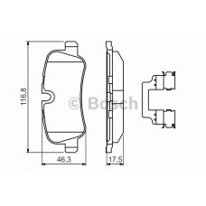 Комплект гальмівних колодок, дискове гальмо BOSCH 0 986 494 636