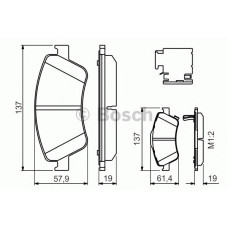Комплект гальмівних колодок, дискове гальмо BOSCH 0 986 494 638