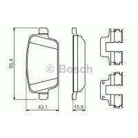 Комплект гальмівних колодок, дискове гальмо BOSCH 0 986 494 639