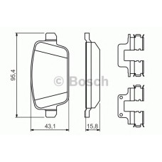 Комплект гальмівних колодок, дискове гальмо BOSCH 0 986 494 639