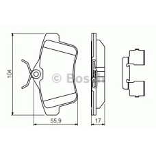 Комплект гальмівних колодок, дискове гальмо BOSCH 0 986 494 640