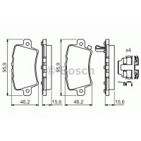 Комплект гальмівних колодок, дискове гальмо BOSCH 0 986 494 642