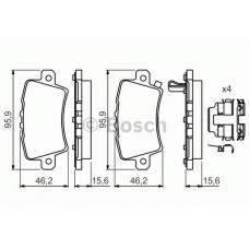 Комплект гальмівних колодок, дискове гальмо BOSCH 0 986 494 642