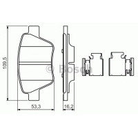 Комплект гальмівних колодок, дискове гальмо BOSCH 0 986 494 643
