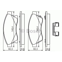 Комплект гальмівних колодок, дискове гальмо BOSCH 0 986 494 644