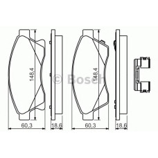Комплект гальмівних колодок, дискове гальмо BOSCH 0 986 494 644